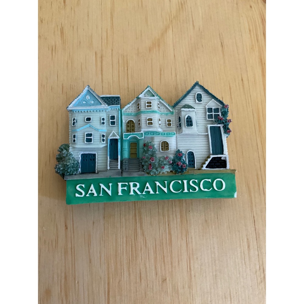 San Francisco Painted Ladies Victorian Houses 3D Resin Refrigerator Magnet